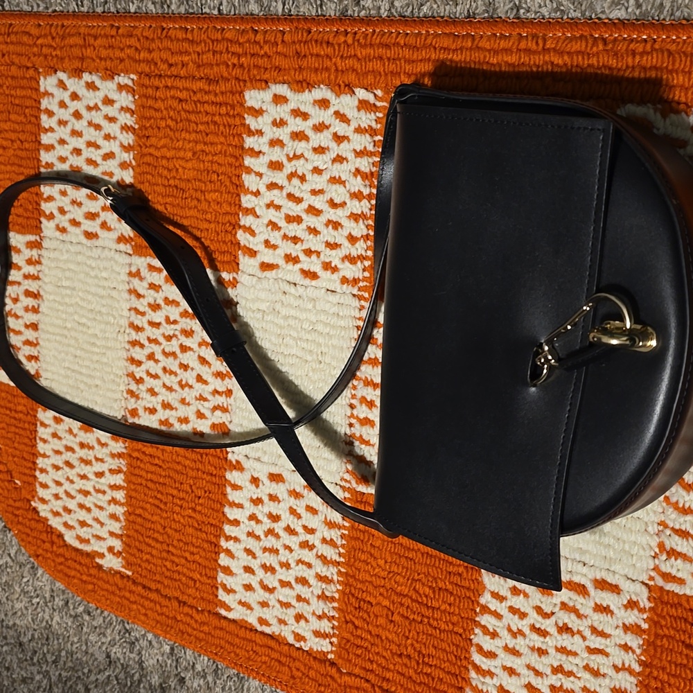 ZAC POSEN - Belay Saddle Crossbody Bag in Black Smooth leather